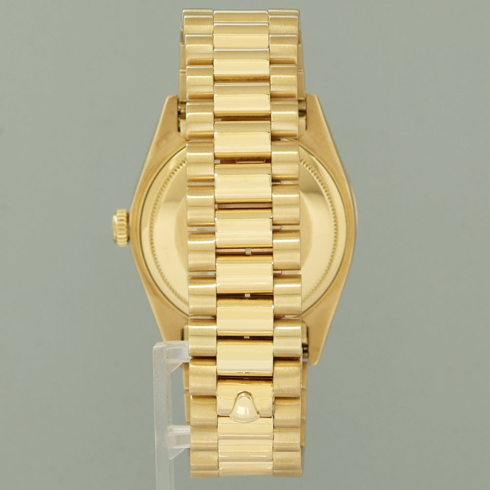 MINT Rolex President Day-Date White Diamond 18038 Quickset Yellow Gold Watch Box