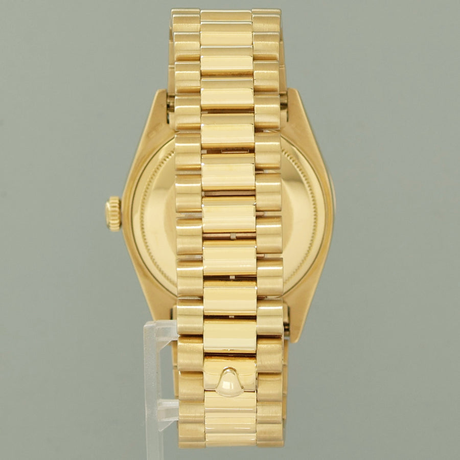 MINT Rolex President Day-Date White Diamond 18038 Quickset Yellow Gold Watch Box