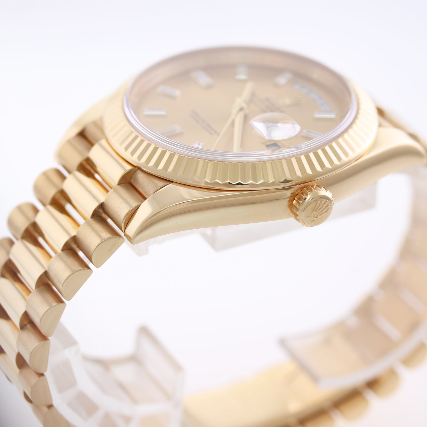 2022 MINT Rolex Day-Date 40 President 228238 Champagne Baguette Diamond Watch