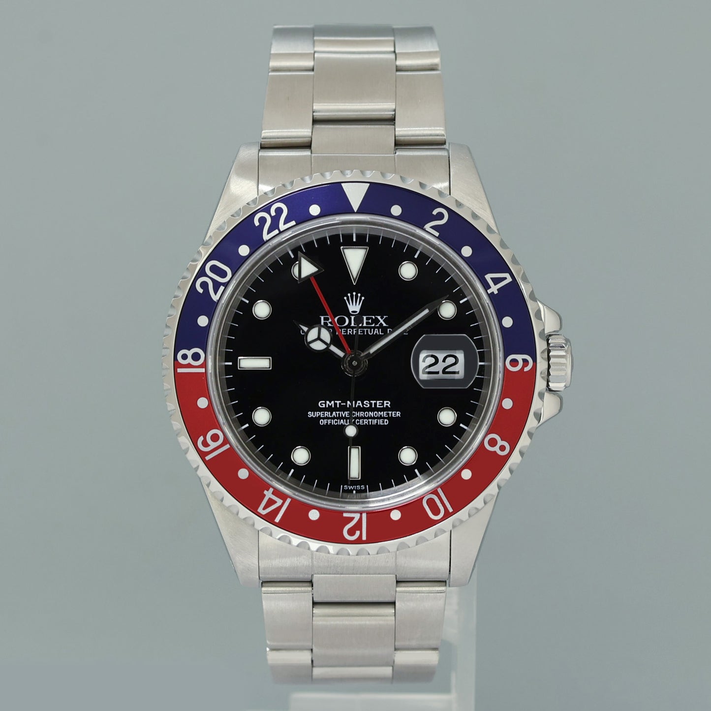 1999 PAPERS MINT Rolex 16700 GMT-Master Pepsi Blue Red 40mm Steel Watch Box