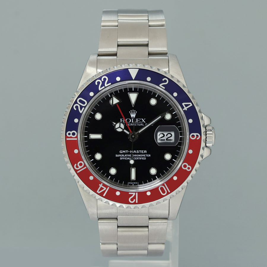 1999 PAPERS MINT Rolex 16700 GMT-Master Pepsi Blue Red 40mm Steel Watch Box