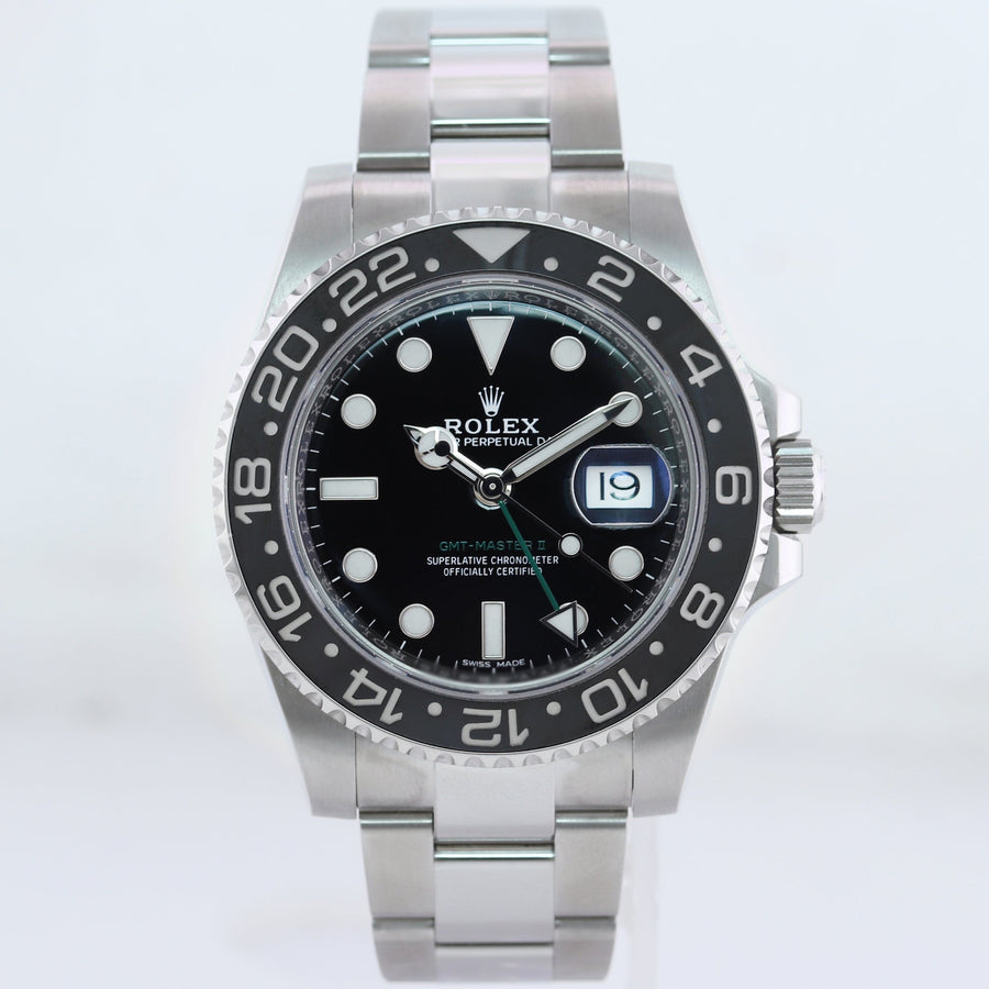 2014 MINT PAPERS Rolex GMT Master II 116710 Steel Ceramic 40mm Black Watch Box