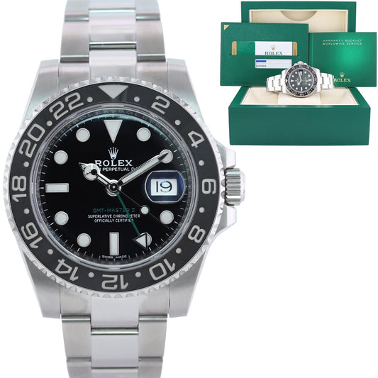 MINT 2017 PAPERS Rolex GMT Master II 116710 Steel Ceramic 40mm Black Watch Box