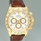 1999 MINT Rolex Daytona Zenith 16518 White Chronograph Leather Yellow Gold Watch Box
