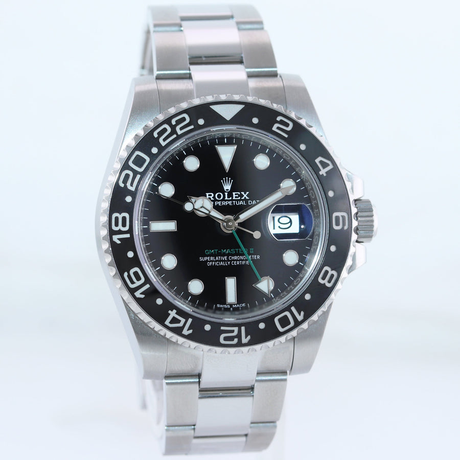 2014 MINT PAPERS Rolex GMT Master II 116710 Steel Ceramic 40mm Black Watch Box