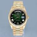 2022 MINT Rolex 228238 Day-Date 40 President 40mm Green Ombre Roman Yellow Gold Watch (Copy)