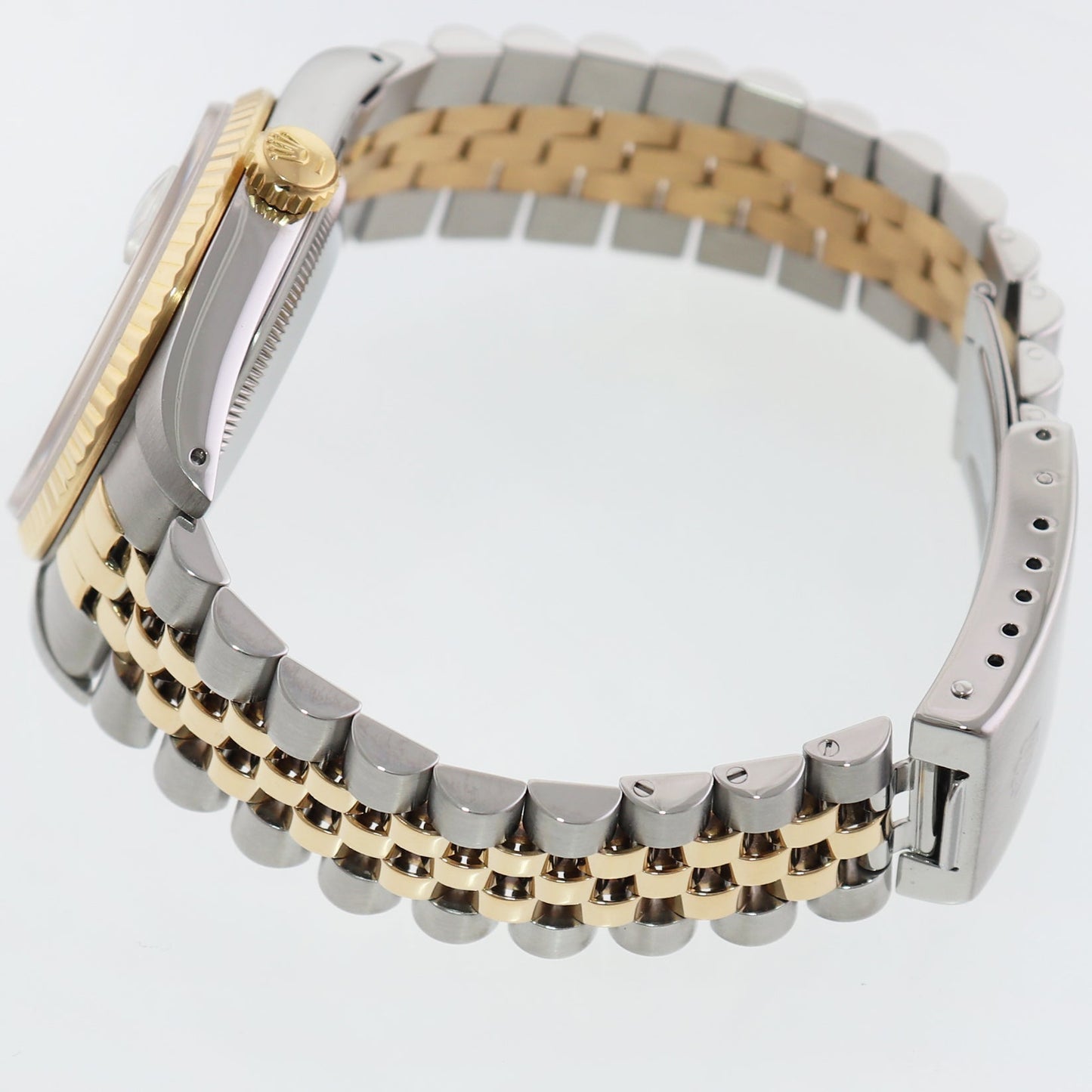 MINT Rolex DateJust 16233 Two Tone Yellow Gold Jubilee Champagne Diamond Watch
