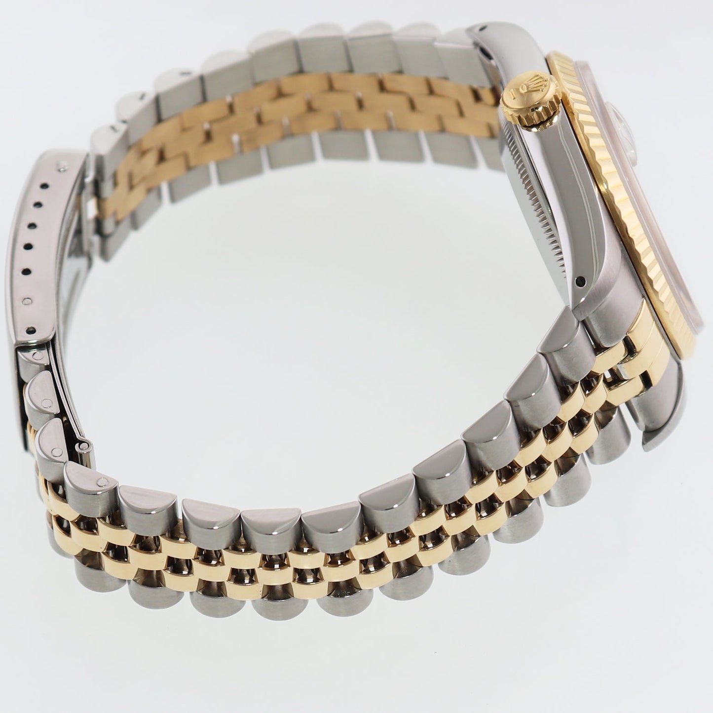 MINT Rolex DateJust 16233 Two Tone Yellow Gold Jubilee Champagne Diamond Watch