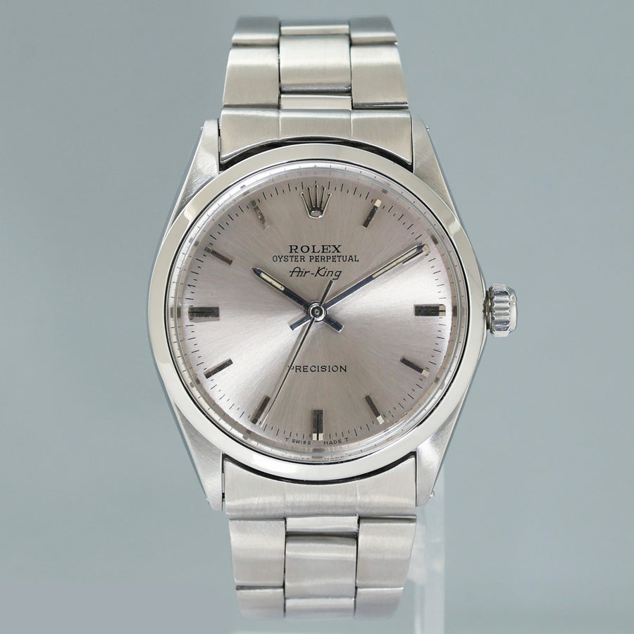 Rolex Air-King 1500 Grey Stick Dial 34mm Stainless Steel Oyster Watch Box (Copy)