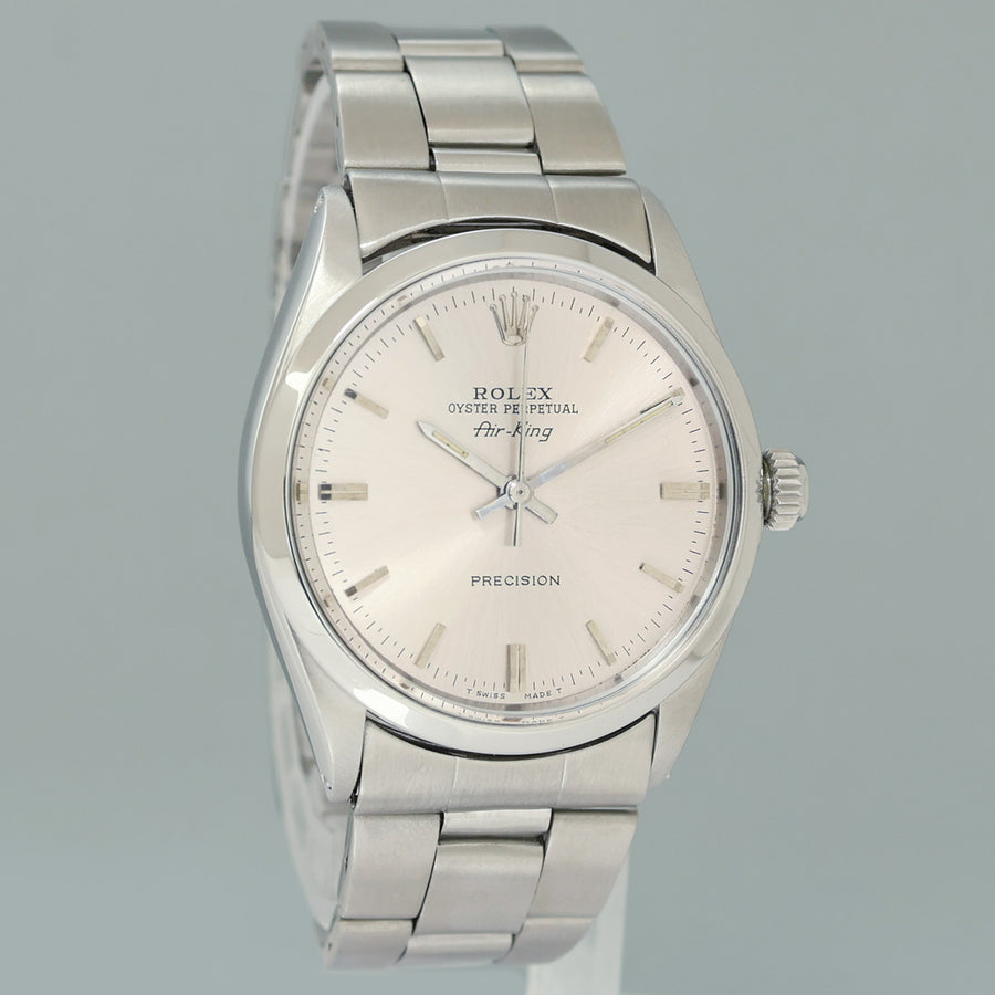 Rolex Air-King 1500 Grey Stick Dial 34mm Stainless Steel Oyster Watch Box (Copy)
