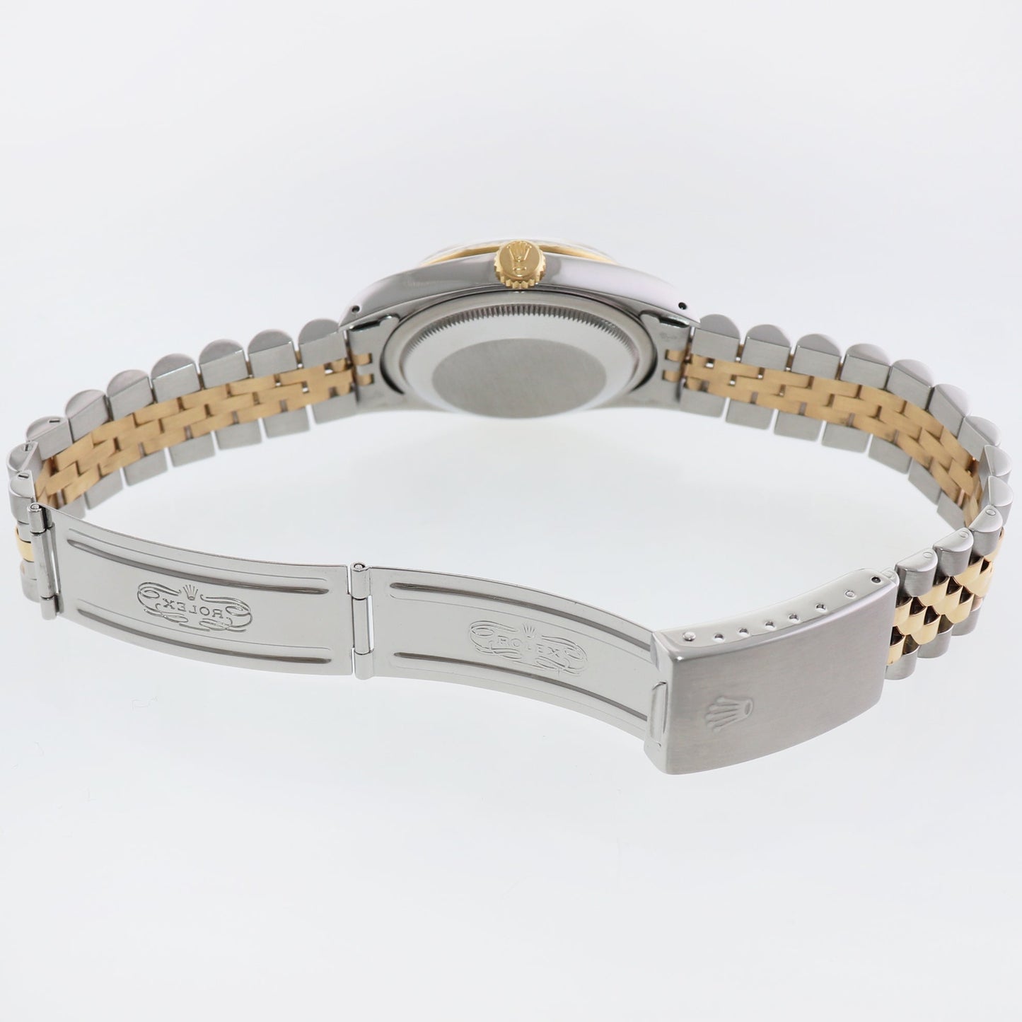 MINT Rolex DateJust 16233 Two Tone Yellow Gold Jubilee Champagne Diamond Watch