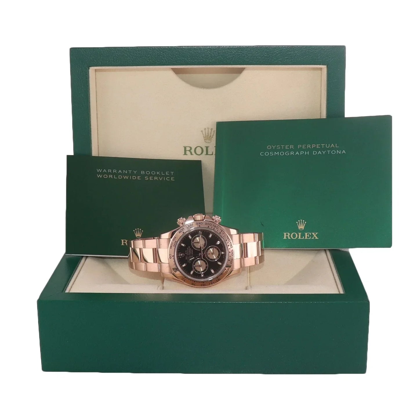2017 MINT Rolex Daytona Cosmograph Rose Gold 116505 Black Chronograph Watch Box