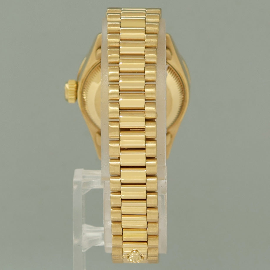 MINT Pearl Diamond Ladies Rolex DateJust 69178 President 26mm 18k Yellow Gold Watch Box