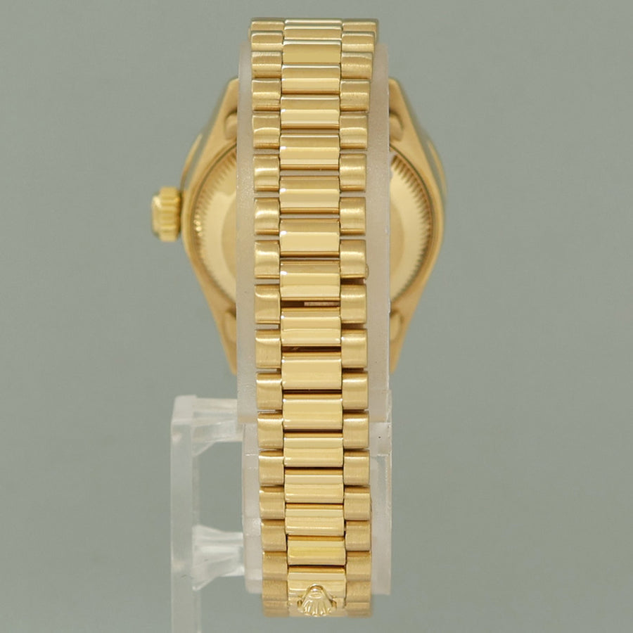 MINT Pearl Diamond Ladies Rolex DateJust 69178 President 26mm 18k Yellow Gold Watch Box