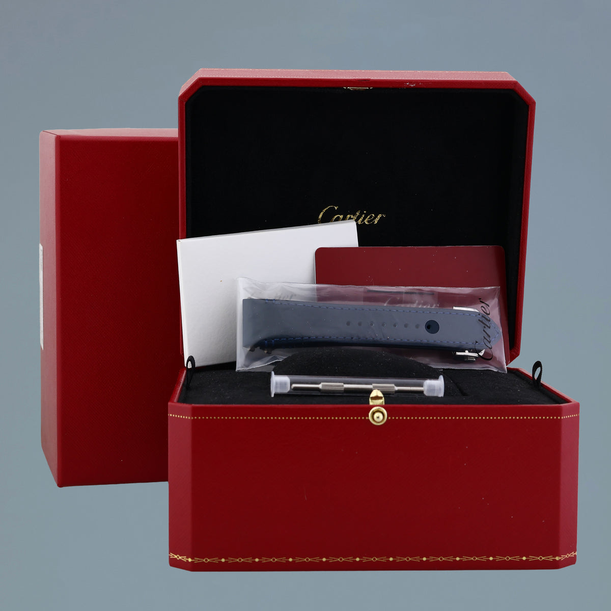 2025 NEW PAPERS Cartier Santos WSSA0030 Steel 4072 Blue Dial 40mm Watch Box