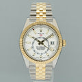 2021 NEW PAPERS Rolex 326933 Sky-Dweller 42mm White Dial Two Tone Steel Gold Jubilee Watch