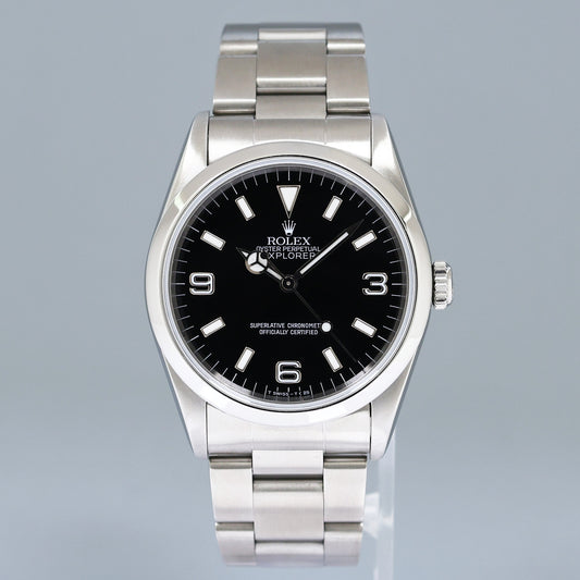 1995 Mint Rolex 14270 Tritium 36mm Explorer Black Dial Watch Box