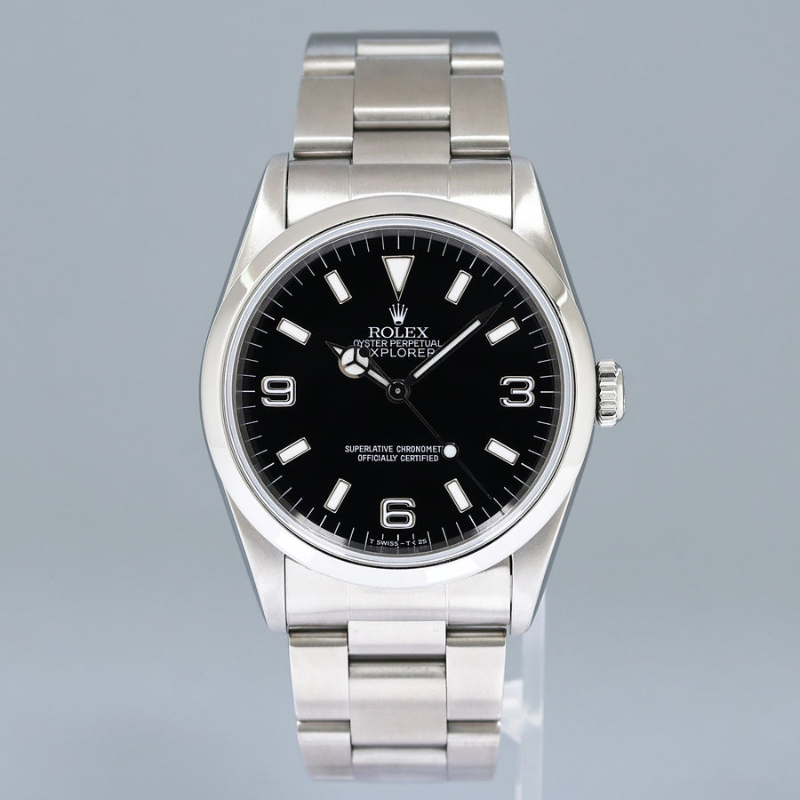 1995 Mint Rolex 14270 Tritium 36mm Explorer Black Dial Watch Box