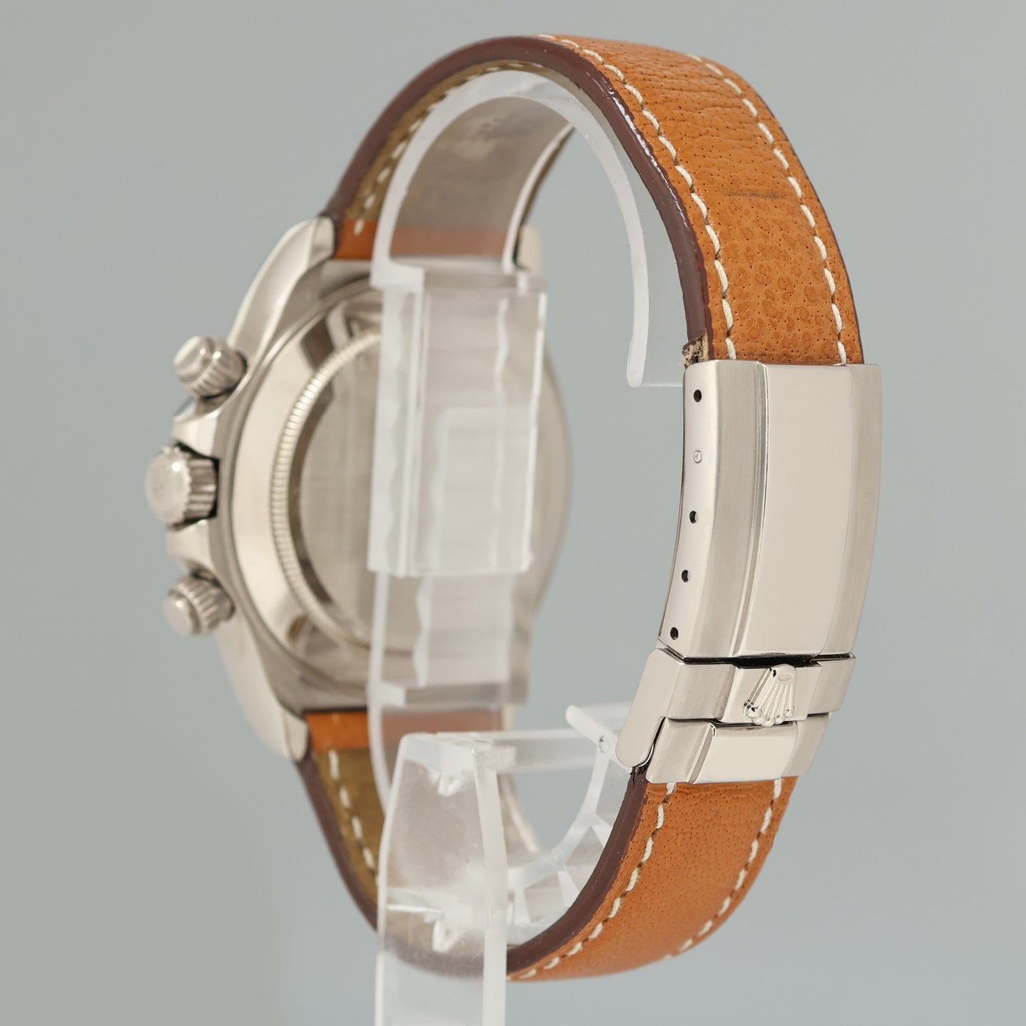 MINT Rolex Daytona White Gold 116519 Silver Racing Dial Leather Watch Box