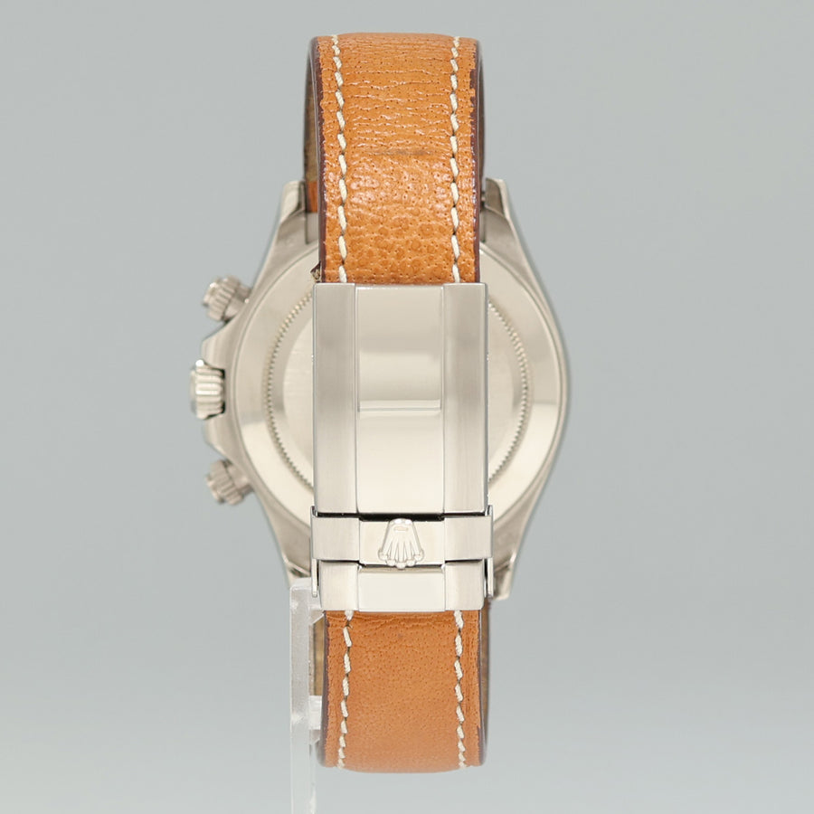 MINT Rolex Daytona White Gold 116519 Silver Racing Dial Leather Watch Box