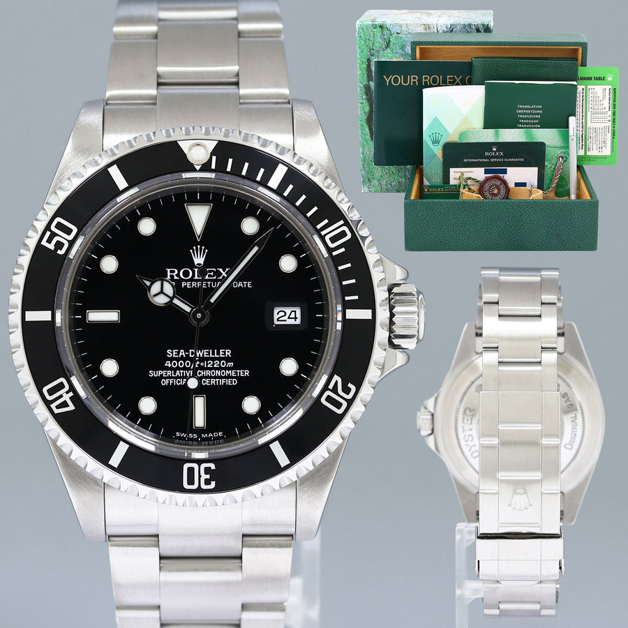 RSC 2022 PAPERS MINT 2005 PAPERS Rolex Sea-Dweller Steel  16660 Date 40mm Watch