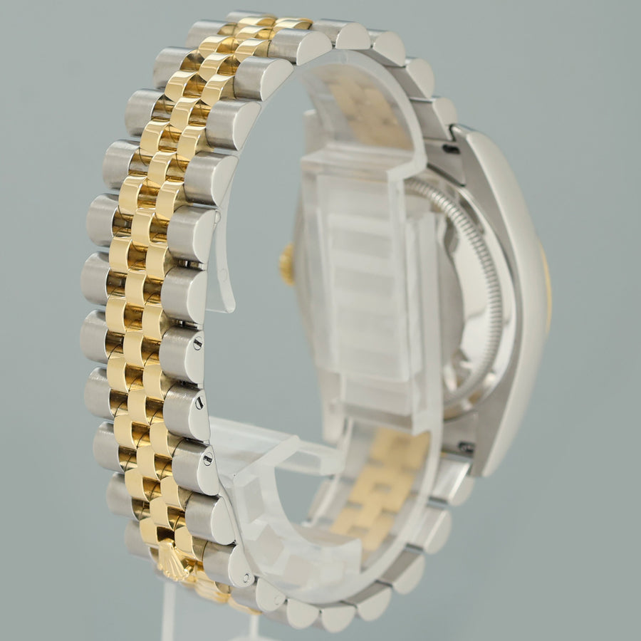 2013 PAPERS MINT Rolex 116233 DateJust Jubilee 36mm Two Tone Gold Silver Stick Watch