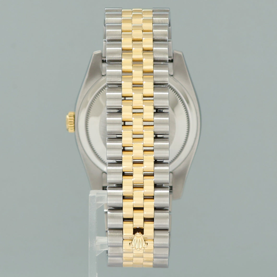 2013 PAPERS MINT Rolex 116233 DateJust Jubilee 36mm Two Tone Gold Silver Stick Watch