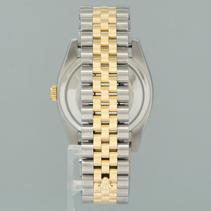 2013 PAPERS MINT Rolex 116233 DateJust Jubilee 36mm Two Tone Gold Silver Stick Watch