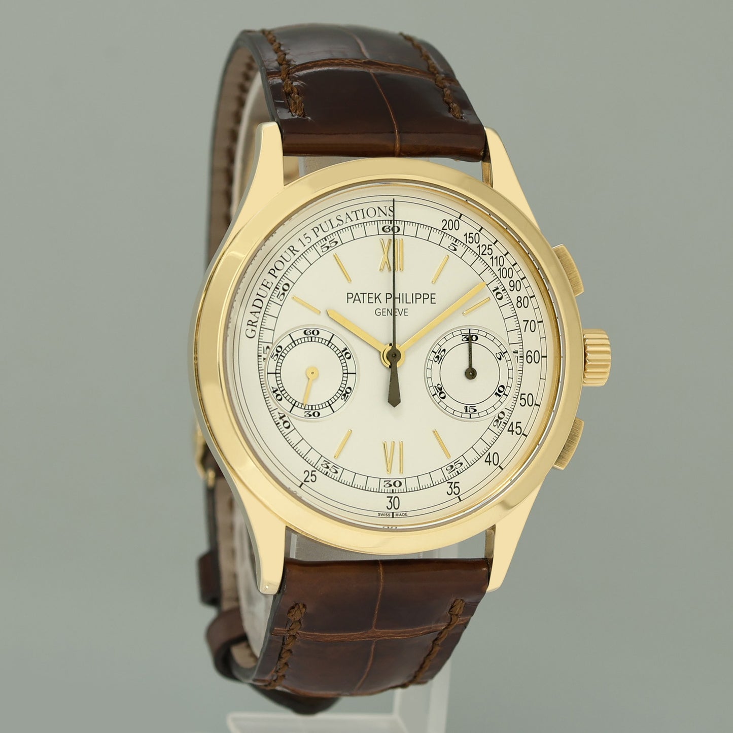PAPERS MINT Patek Philippe 5170J Silver Chrono Yellow Gold Manual Wind 39mm Watch Box