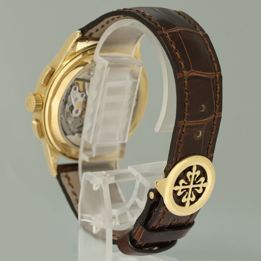 PAPERS MINT Patek Philippe 5170J Silver Chrono Yellow Gold Manual Wind 39mm Watch Box