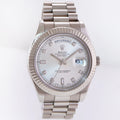 MINT ROLEX Day Date 218239 White Gold 41MM President Silver Diamond Watch Box