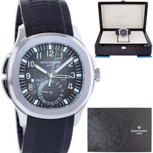 MINT 2020 5164a Patek Philippe Aquanaut Steel Rubber Black Travel Time Watch Box