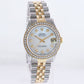 Ladies Rolex 68273 Two Tone 18k Gold Steel 31mm Pearl Diamond Dial Bezel Watch