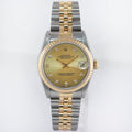 MINT Ladies Rolex 68273 Two Tone 18k Gold Steel 31mm Champagne Diamond Dial Watch