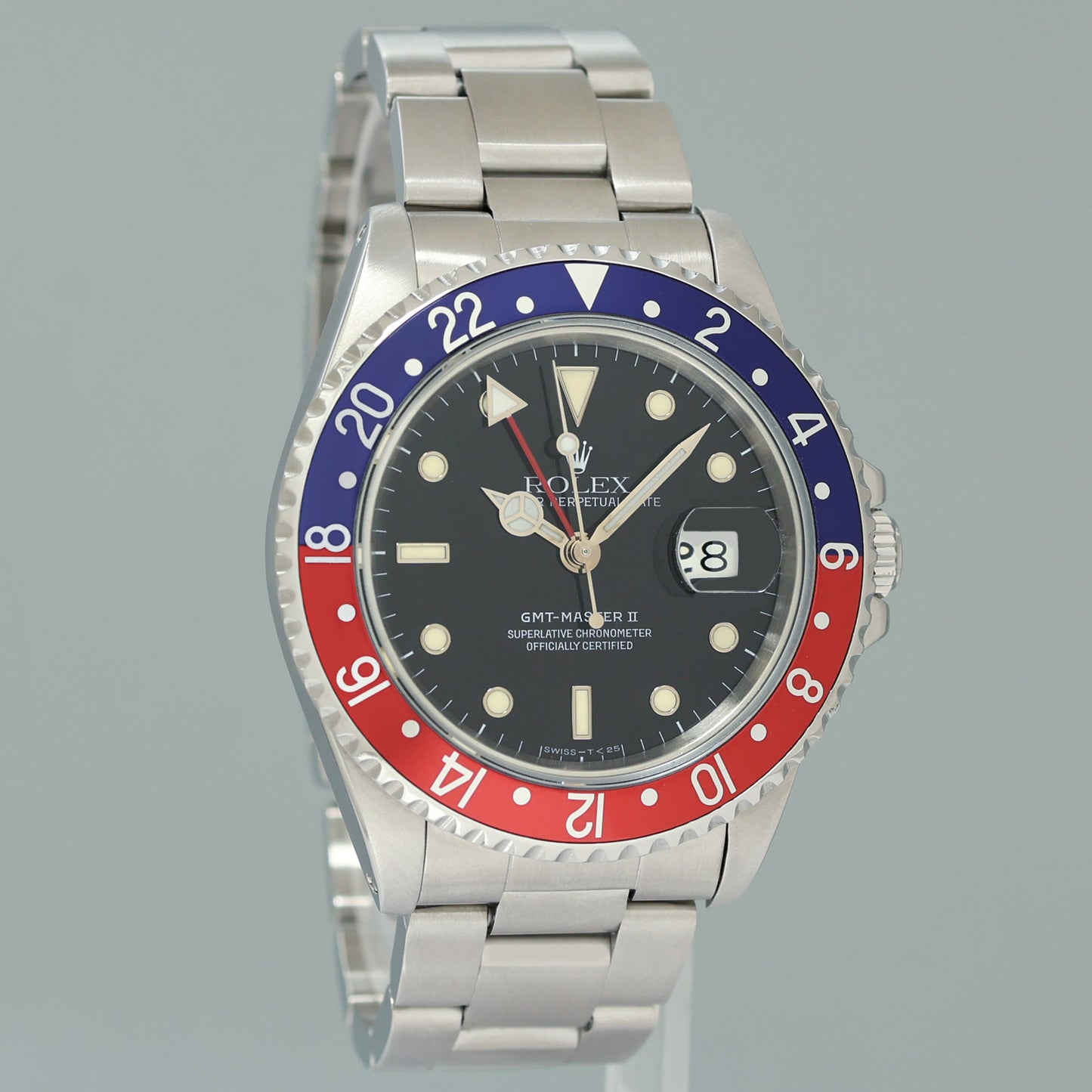 MINT Rolex 16710 GMT-Master II Pepsi Blue Red 40mm Tritium Steel Watch Box
