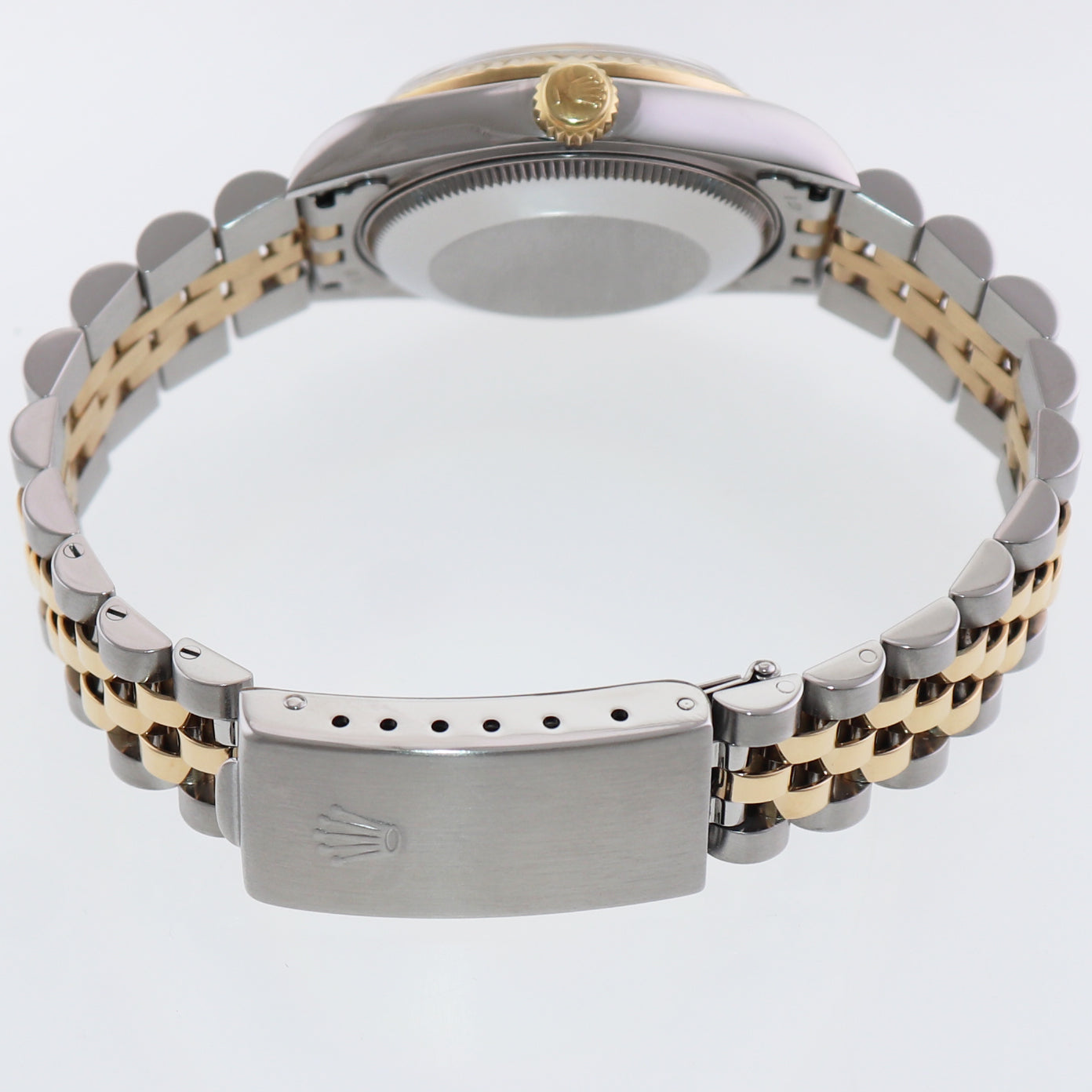 MINT Ladies Rolex 68273 Two Tone 18k Gold Steel 31mm Champagne Diamond Dial Watch