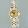 PAPERS Ladies Rolex Oyster Perpetual 24mm Champagne 76193 Two Tone Yellow Gold Jubilee Watch