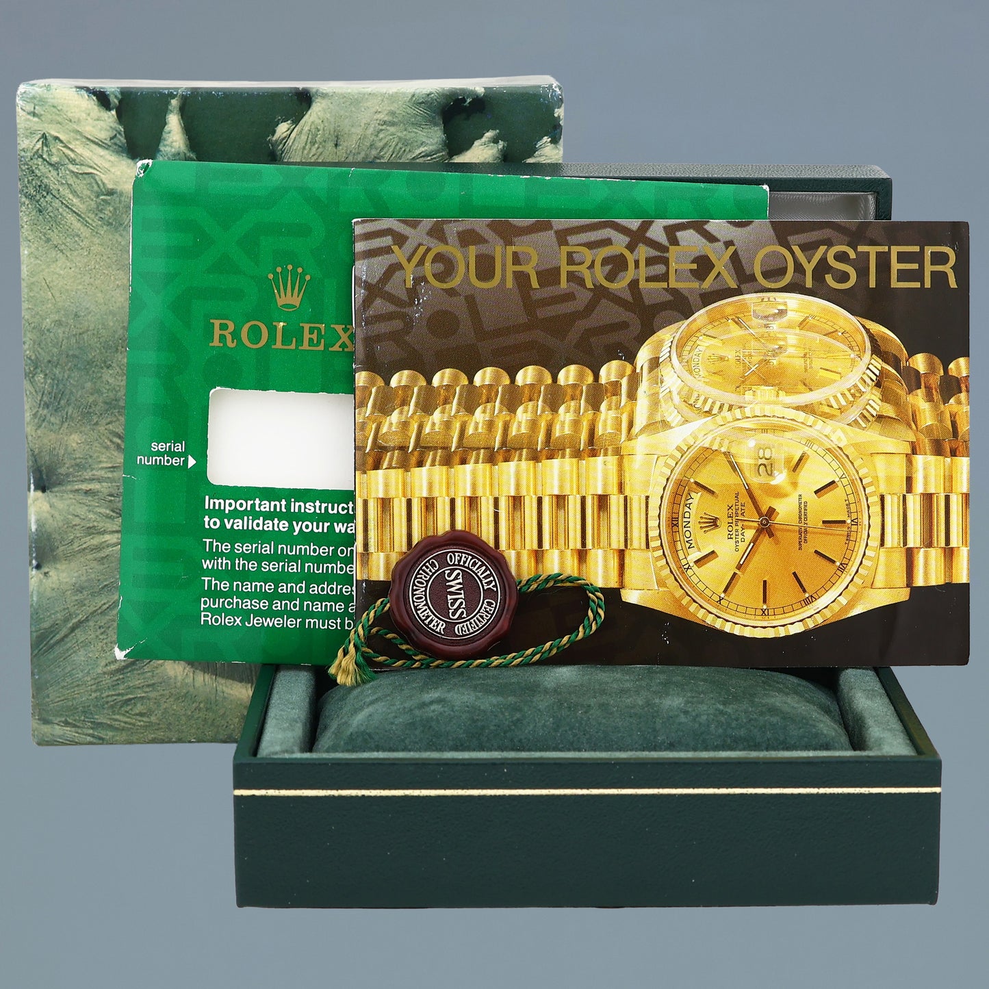 Rolex DateJust 36mm 1601 Yellow Gold President Silver Pie Pan Stick Watch Box