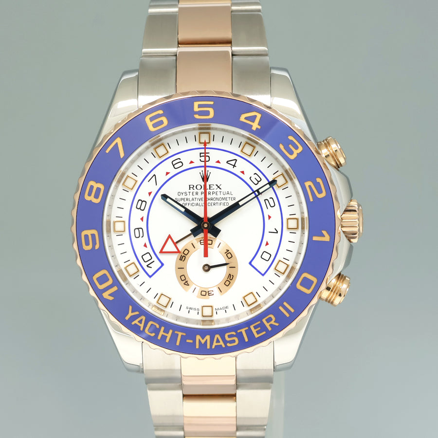 2015 PAPERS MINT Rolex Yacht-Master II 116681 Steel Rose Gold Two Tone 44mm Watch