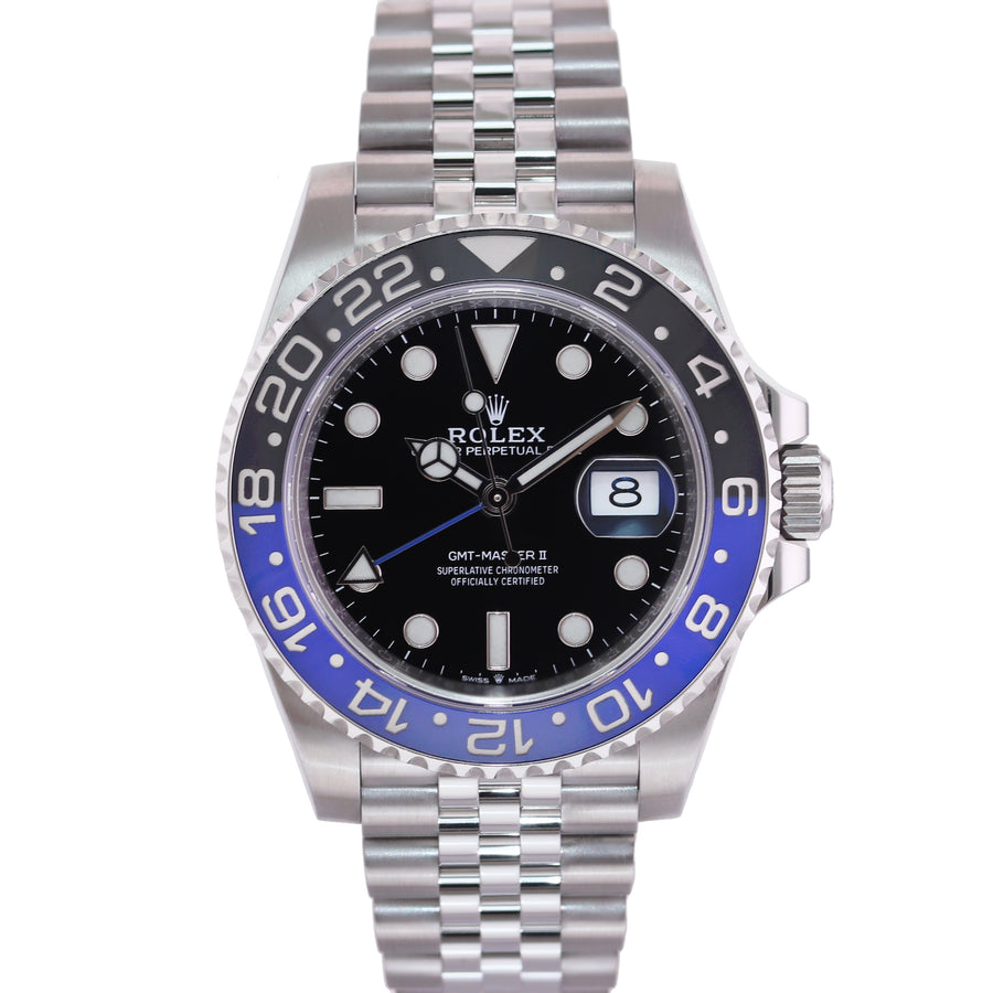 2022 NEW Papers Rolex 126710BLNR GMT Master II Batman Blue Jubilee Ceramic Watch Box