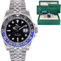 2022 NEW Papers Rolex 126710BLNR GMT Master II Batman Blue Jubilee Ceramic Watch Box