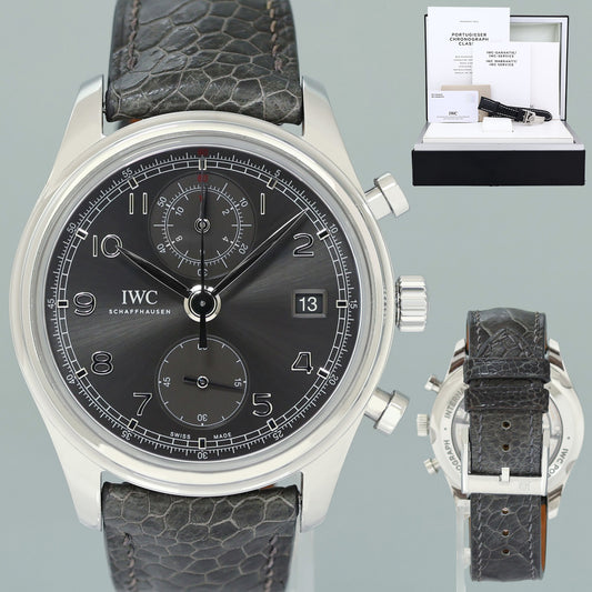 PAPERS MINT IWC Portofino Chronograph IW390404 Grey Leather 42mm Watch Box