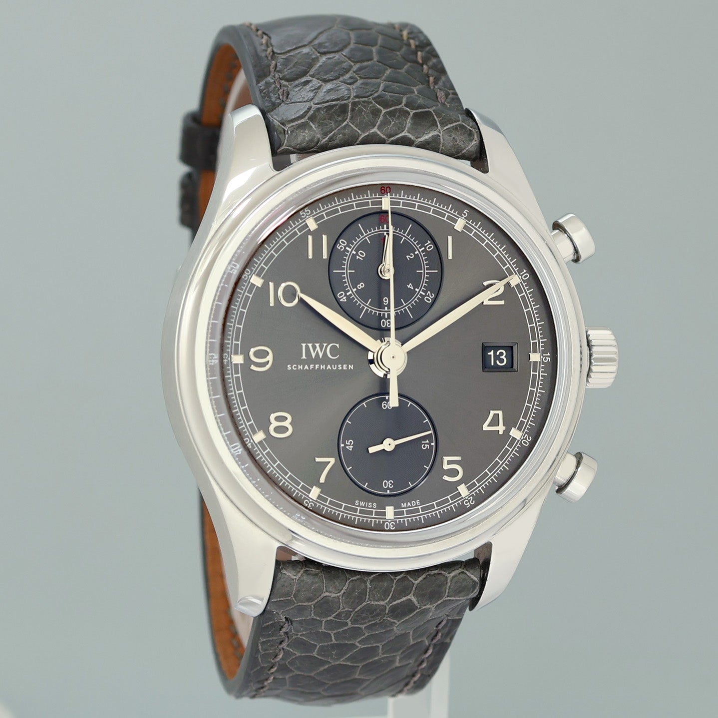PAPERS MINT IWC Portofino Chronograph IW390404 Grey Leather 42mm Watch Box