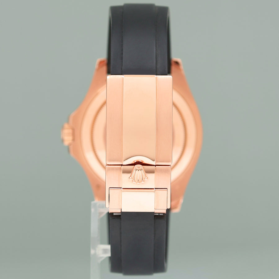 MINT Rolex Yacht-Master 116655 Rose Gold 40mm Pave Diamond Rainbow Sapphire Watch