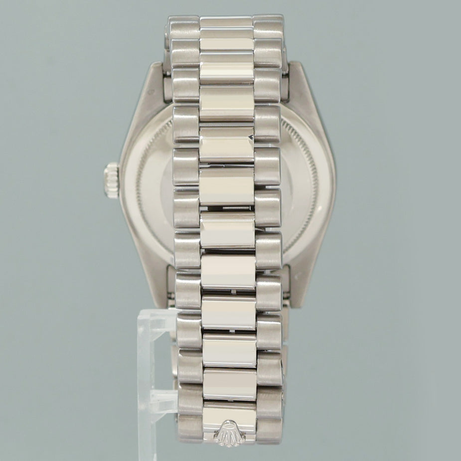 MINT Rolex President Day Date 118209 Blue Stick White Gold 36mm President Watch Box