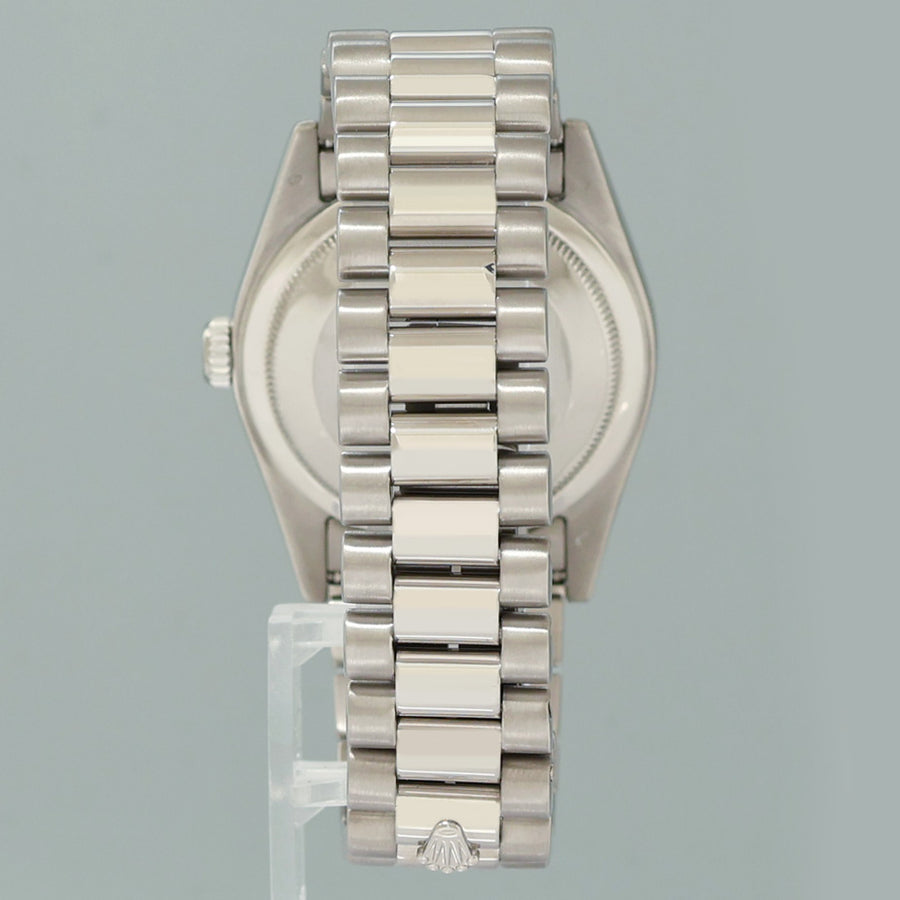 MINT Rolex President Day Date 118209 Blue Stick White Gold 36mm President Watch Box
