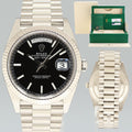 2019 PAPERS MINT Rolex Day Date 40 White Gold President 40mm Black Dial 228239 Watch