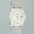 DIAMOND Bezel Rolex DateJust 36mm Mop Diamond 16220 Jubilee Steel Watch Box