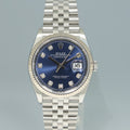 2024 NEW Rolex DateJust 36mm Blue Diamond 126234 Jubilee White Gold Watch Box