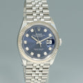 2024 NEW Rolex DateJust 36mm Blue Diamond 126234 Jubilee White Gold Watch Box